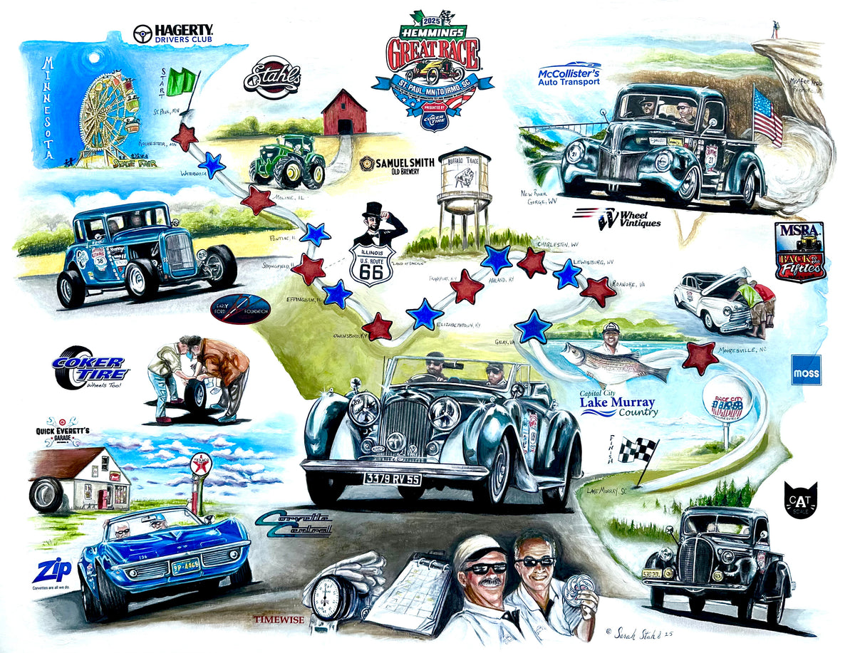Signed 2025 Great Race Painting Print