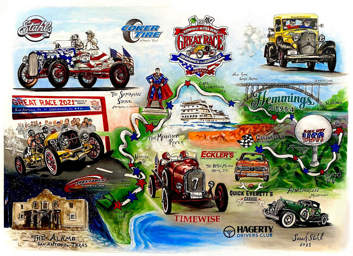 Signed 2021 Great Race Painting Print